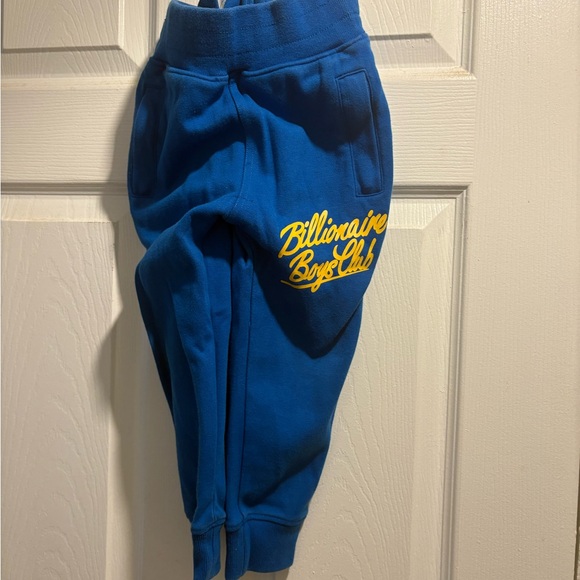 Billionaire Boys Club Kids Hoodie in Blue with Yellow Logo - Picture 4 of 5